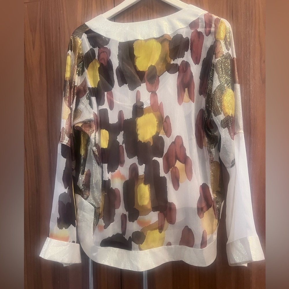 Chris Benz Metallic Golden Hues Blouse - Picture 2 of 5